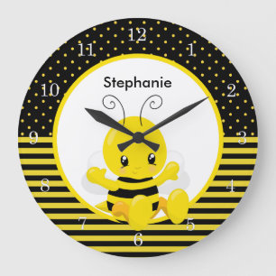 Sweet Baby Bee Individuelle Name Große Wanduhr