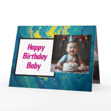 Sweet Baby Birthday Card - Sofortiger Download