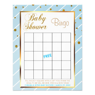 Sweet Baby Blue und Gold Confetti Baby Boy - Bingo Flyer