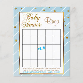 Sweet Baby Blue und Gold Confetti Baby Boy - Bingo Flyer