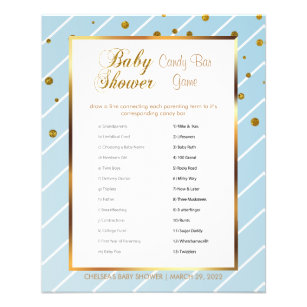 Sweet Baby Blue und Gold Confetti - Candy Bar Flyer