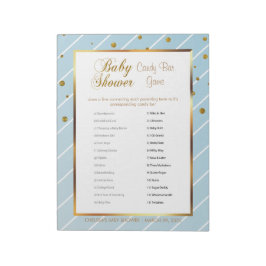 Sweet Baby Blue und Gold Confetti - Candy Bar Notizblock