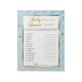Sweet Baby Blue und Gold Confetti - Scramble Notizblock