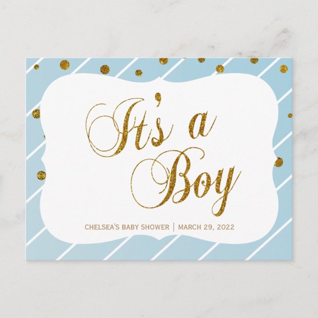 Sweet Baby Blue und Gold Confetti - UAWG 2 Postkarte (Vorderseite)