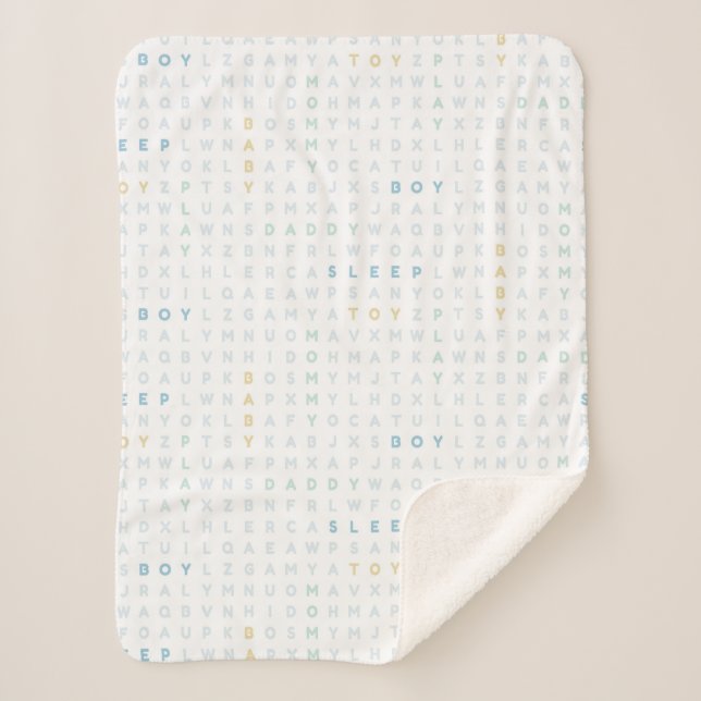 Sweet Baby Boy Alphabet ABCs Pastel Colors Blue Sherpadecke (Vorderseite)