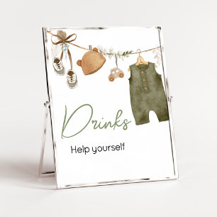 Sweet Baby Boy Boho Kleidung Babydusche Getränke Poster