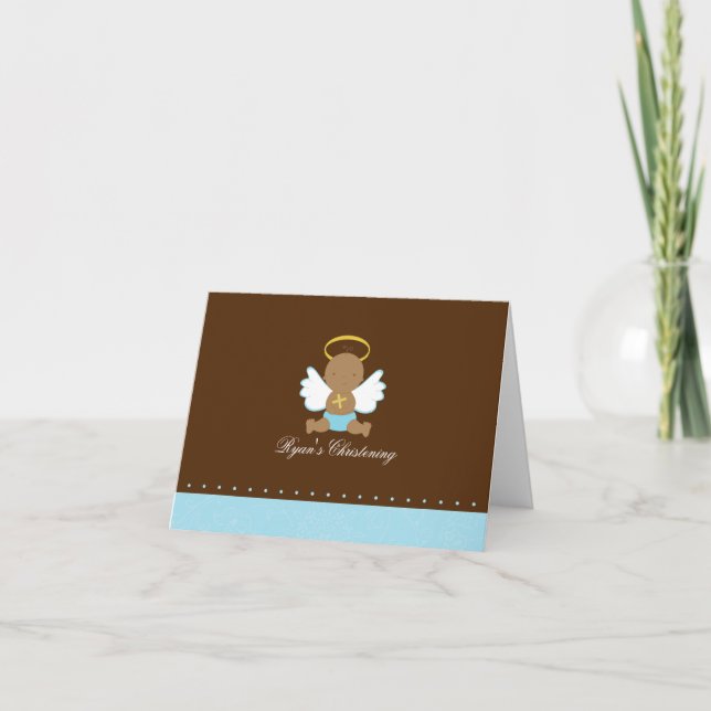Sweet Baby Boy Christening Karte (Vorderseite)