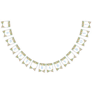 Sweet Baby Boy Citrus Powder Blue Baby Dusche Wimpelkette