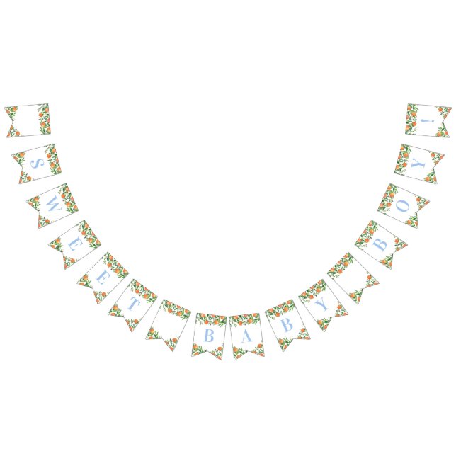 Sweet Baby Boy Citrus Powder Blue Baby Dusche Wimpelkette (Alle)