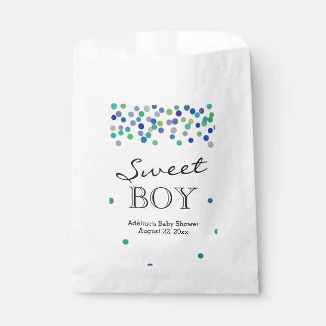 Sweet Baby Boy Dusche Süßigkeiten Buffet Geschenktütchen (Vorderseite)