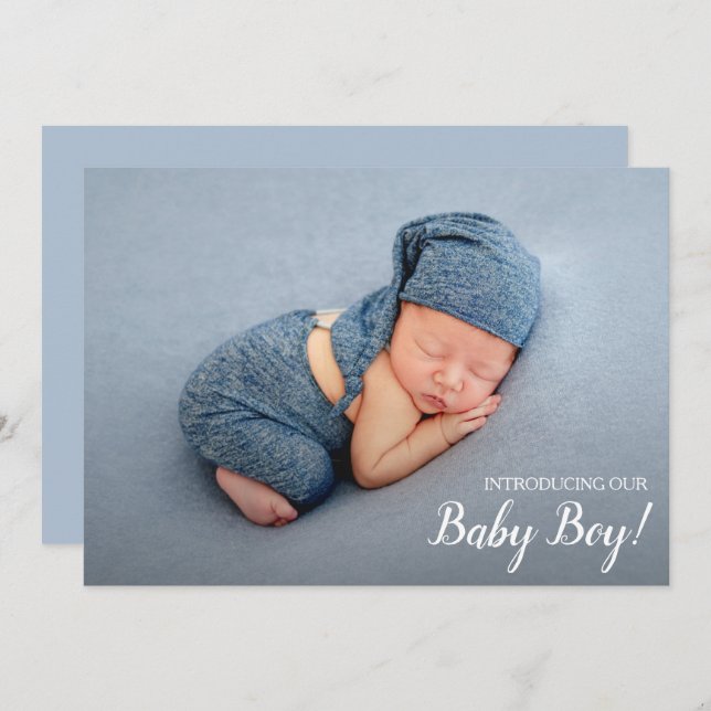Sweet Baby Boy Foto Geburtshinweise (Vorne/Hinten)