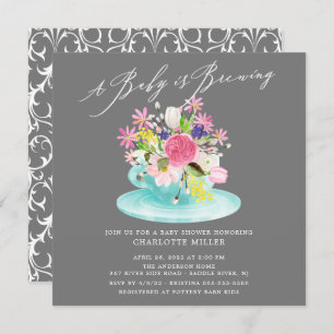 Sweet Baby Brewing Floral Baby Tee Einladung