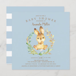 Sweet Baby Bunny Boys Babydusche Einladung