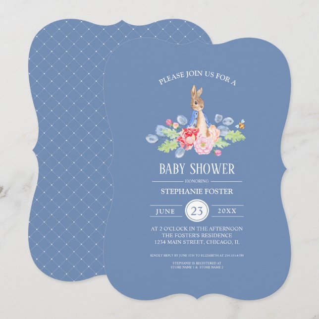 Sweet Baby Bunny | Kaninchendusche Einladung (Vorne/Hinten)