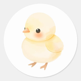 Sweet Baby Chick Watercolor Illustration Sticker