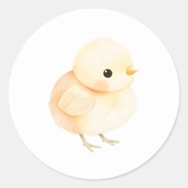 Sweet Baby Chick Watercolor Illustration Sticker
