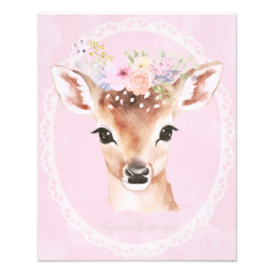 Sweet Baby Deh mit Blume Crown Rosa Kinderzimmer Fotodruck
