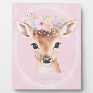 Sweet Baby Deh mit Blume Crown   Rosa Kinderzimmer Fotoplatte