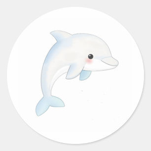 Sweet Baby Dolphin Calf Sticker Wasserfarbe