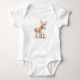 Sweet Baby Donkey mit Blume Babygeschenk Strampler
