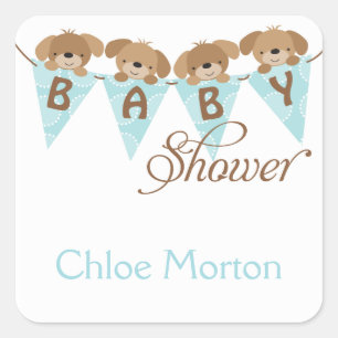 Sweet baby Dusche Welpensticker Quadratischer Aufkleber
