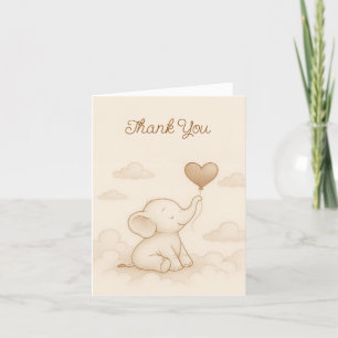 Sweet Baby Elephant Baby Dusche Danke Karte