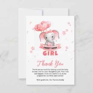 Sweet Baby Elephant Baby Dusche Dankeskarte