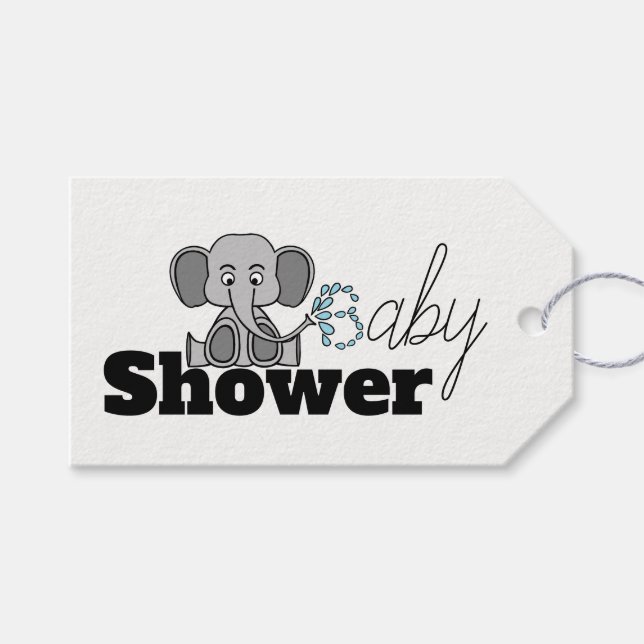 Sweet Baby Elephant, Babydusche Geschenkanhänger (Vorderseite (Horizontal))