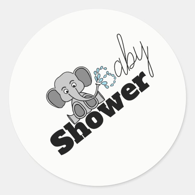 Sweet Baby Elephant, Babydusche Runder Aufkleber (Vorderseite)