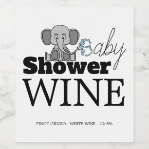 Sweet Baby Elephant, Babydusche Weinetikett