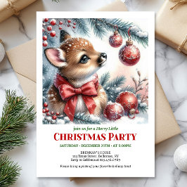 Sweet baby fawn Christmas kids invitation digital  Einladung