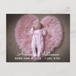Sweet Baby Foto Script Name Overlay Birth Ankündigungspostkarte