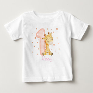 Sweet Baby Giraffe Girl Erster Geburtstag T-shirt