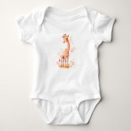 Sweet Baby Giraffe mit Tall Neck, Zoo, Safari Baby Strampler