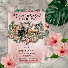Sweet Baby Girals Tropical Safari Sprinkle Einladung