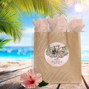 Sweet Baby Girals Tropical Safari Sprinkle Runder Aufkleber