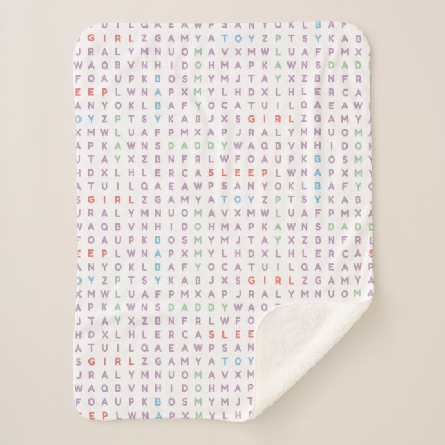 Sweet Baby Girl Alphabet ABCs Rich Warm Colors Sherpadecke (Vorderseite)