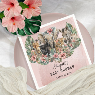 Sweet Baby Girl Animals Tropical Safari Dusche Serviette