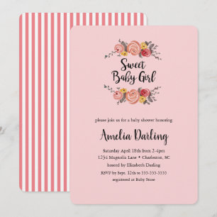 Sweet Baby Girl Blume Kinderdusche Einladung