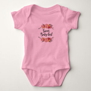 Sweet Baby Girl Blumengarten Malerei Strampler
