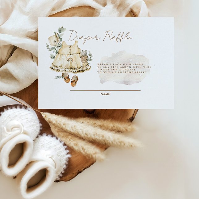 Sweet Baby Girl Boho Diaper Raffle Umschließung Begleitkarte (Von Creator hochgeladen)