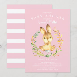 Sweet Baby Girl Bunny Baby Dusche Einladung
