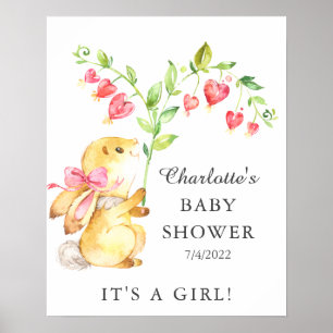 Sweet Baby Girl Bunny Baby Dusche Poster