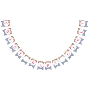 Sweet Baby Girl Citrus Spanish Tiles Baby Dusche Wimpelkette