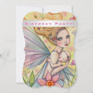 Sweet Baby Girl Fairy erste Geburtstagsparty Einladung