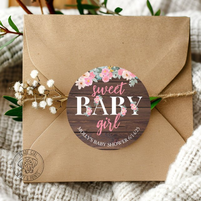 Sweet Baby Girl Floral Round Sticker (Von Creator hochgeladen)