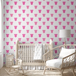 Sweet Baby Girl Pink Fashion Pattern Kinderzimmer Tapete