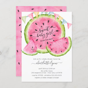Sweet Baby Girl Watermelon Kinderdusche Einladung