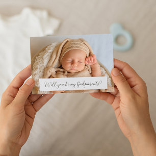 Sweet Baby Godparent Vorschlag Foto Einladung