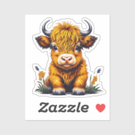 Sweet Baby Highland Cow Aufkleber